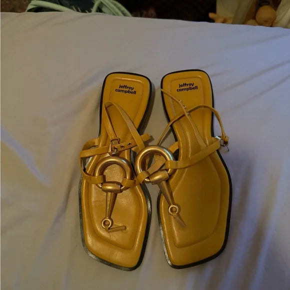 Jeffrey Campbell Matala Sandals Dark Yellow- Women’s Size 9 - Picture 10 of 11